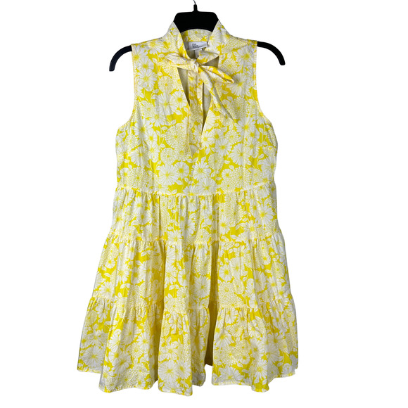 Lisa Marie Fernandez x Target Medium Floral Yellow White Tiered Dress w/ Pockets - Picture 5 of 11